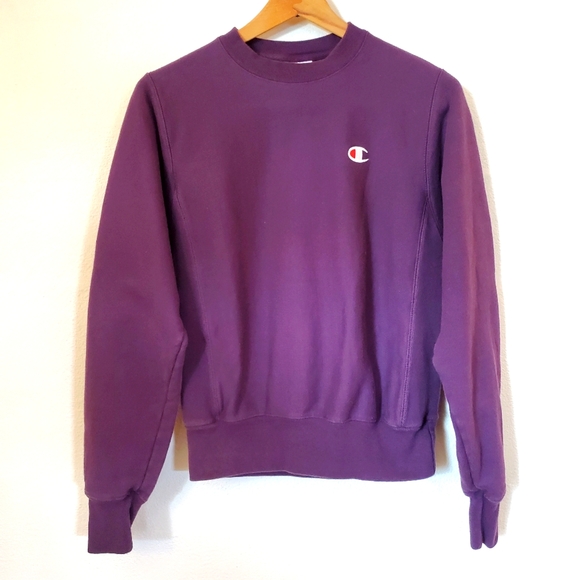 XS Purple Champion Reverse Weave Crew Sweatshirt - Picture 1 of 5